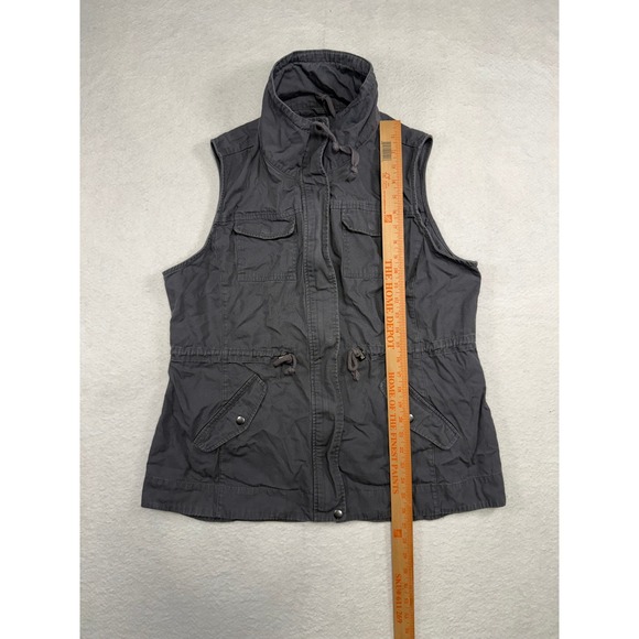 Sebby Jackets & Blazers - Sebby Womens Grey Cotton Utility Vest Full Zip Drawstring Waist XL RN131159